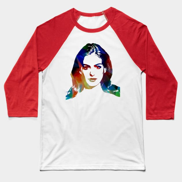 Anne Hathaway Baseball T-Shirt by ZNEVA